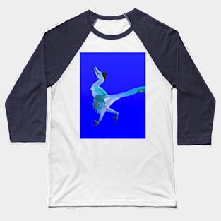 Feathered blue velociraptor with top hat Baseball T-Shirt